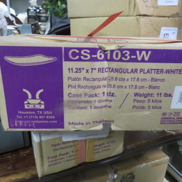 NEW 11X7 Melamine White Rectangular Platter. #CS-6102-W. 12XBID - Image 1 of 1