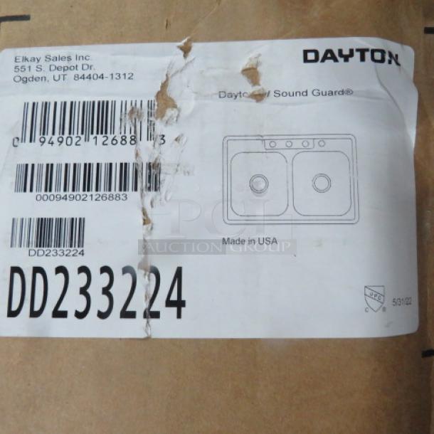 One NEW Dayton Double Bowl Sink. #DD233224. - Image 1 of 1