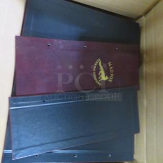 One Box Of NWE MADFOX BREWING Leather Drink Menu Covers.