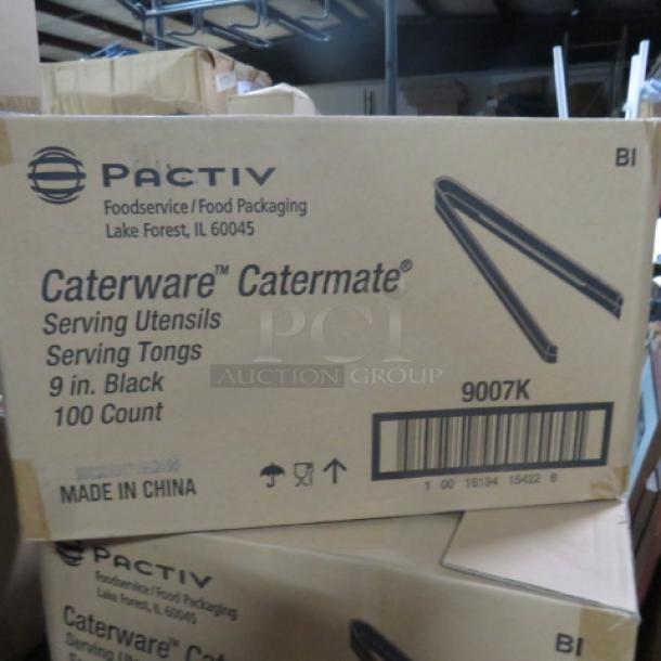 One Case Of 100 NEW Catermate 9 Inch Poly Black Tongs. #9007K - Image 1 of 1
