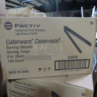 One Case Of 100 NEW Catermate 9 Inch Poly Black Tongs. #9007K