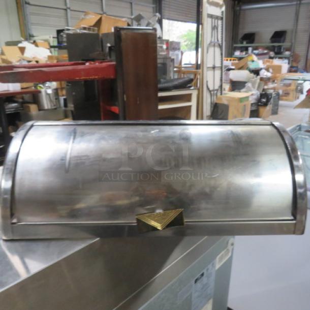 One Stainless Steel Roll Top Full Size Chafer Lid. - Image 1 of 1