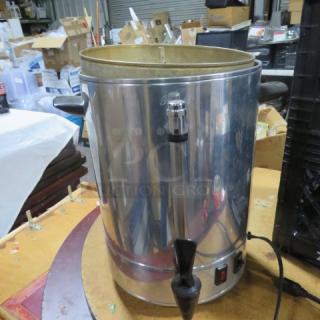 One Avantco SS Coffee Urn. 120 Volt. # 177CU55ETL. No Lid.
