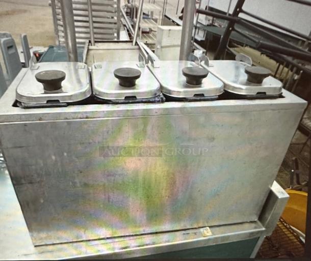 One Stainless Steel Server Topping Rail With 4 Containers. Model# SB-4. 20X9X12 - Image 1 of 1