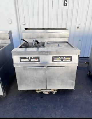 Late Model Frymaster Commercial Double Gas Fryer With Filter Tested and Working!
