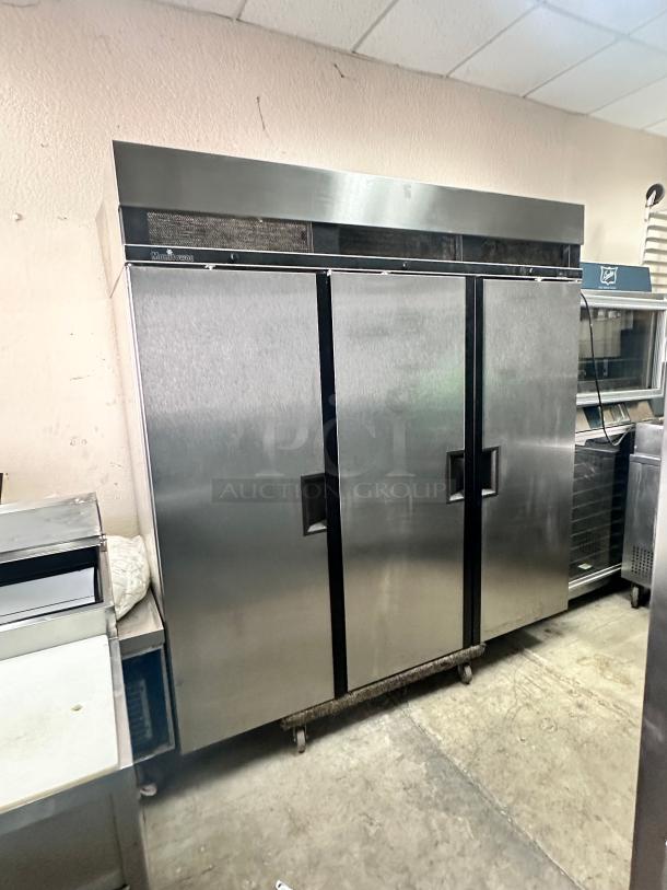 Delafield Commercial Three Door Refrigerator Tested and Working - Image 1 of 9