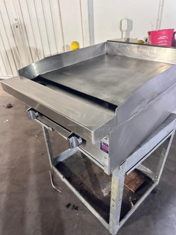 Commercial 24" Gas Griddle Tested and Working! - Image 1 of 6