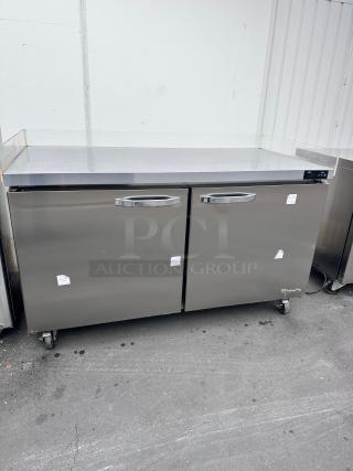 Commercial 60" Two Door Under Counter Freezer Tested and Working!