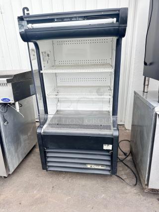 Late Model True  30" Vertical Open Air Cooler w/ (4) Levels, Black, 115v Tested and Working!