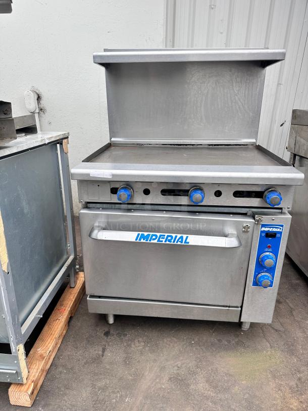 Imperial Commercial 36" Gas Griddle With Convection Oven Tested and Working! - Image 2 of 13