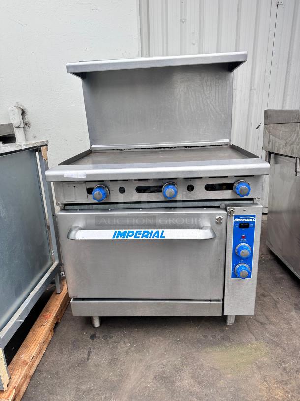 Imperial Commercial 36" Gas Griddle With Convection Oven Tested and Working! - Image 9 of 13