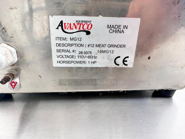 Avantco Commercial Meat Grinder Tested and Working! - Image 4 of 5