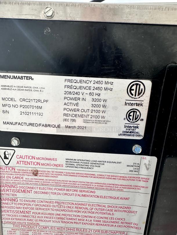 Menumaster Commercial Microwave Tested and Working! - Image 6 of 8