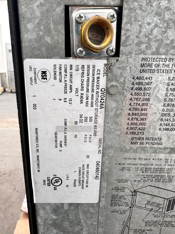 Manitowoc Commercial 500lb Ice machine Head Tested and Working! - Image 7 of 7