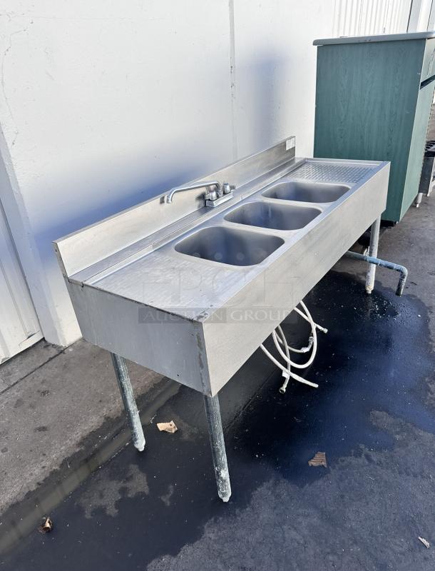 Commercial Stainless Steel Bar Three Compartment Sink - Image 2 of 15
