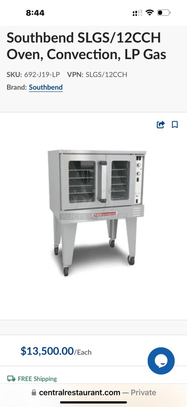Late Model Southbend Commercial Gas Convection Oven Tested and Working! - Image 11 of 11