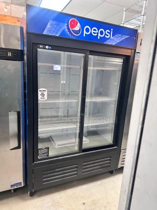 Commercial Two Sliding Glass Door Drink Cooler Tested and Working!
