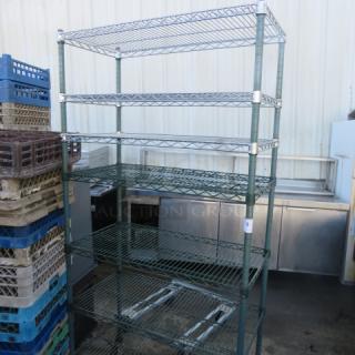 One Metro Shelf With 7 Shelves On Casters. 36X18X76