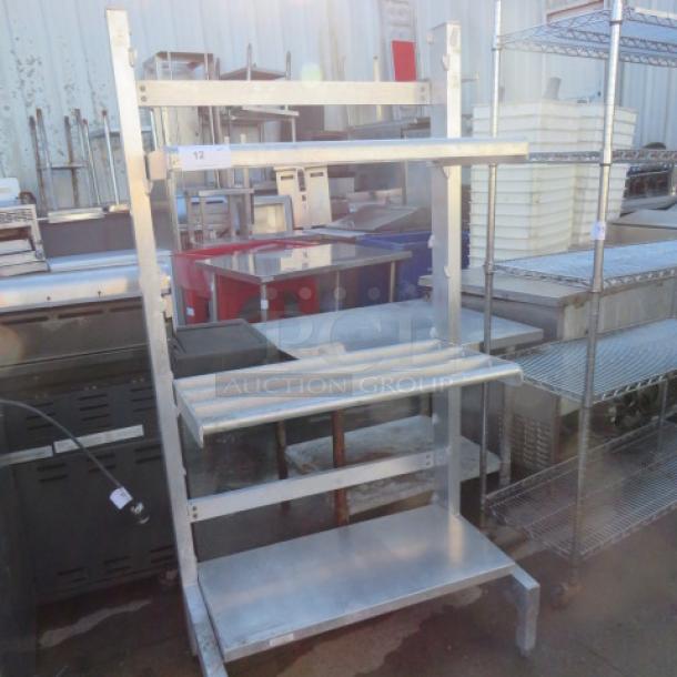 One Aluminum Dunnage Shelf With 3 Moveable Shelves. 2 Slotted, 1 Solid. 38X21X72 - Image 1 of 2