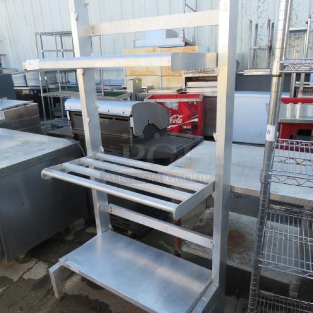 One Aluminum Dunnage Shelf With 3 Moveable Shelves. 2 Slotted, 1 Solid. 38X21X72 - Image 2 of 2