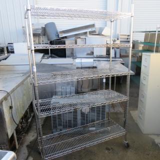 One Metro Shelf With 5 Shelves On Casters.  48X18X76