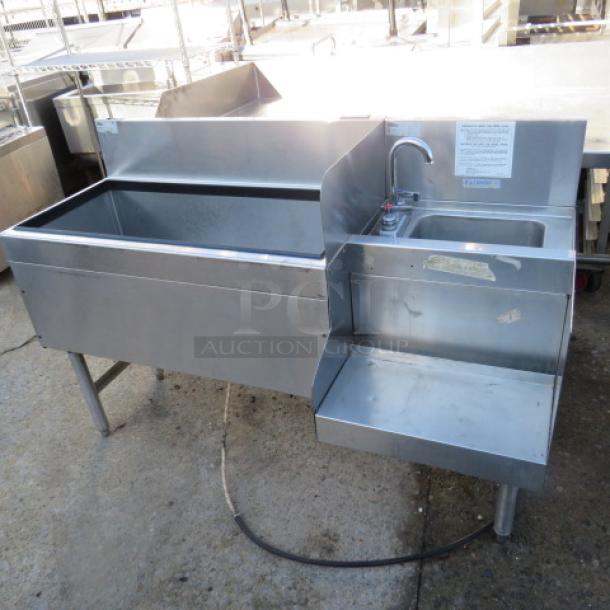One Glastender Ice Well With Cold Plate, And Under Counter Glastender Hand Sink With Faucet And Blender Shelf.  #1BA-36-CP8, RSA-18-SP. 54X24X37 - Image 1 of 2