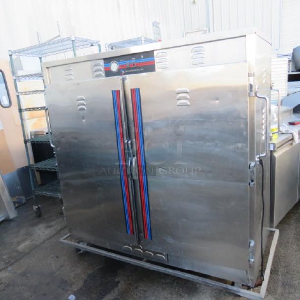 One Stainless Steel Hot Food Box With 3 Shelves On Casters. Model# BQ150. 120 Volt. 67X33X65.5 - Image 2 of 3