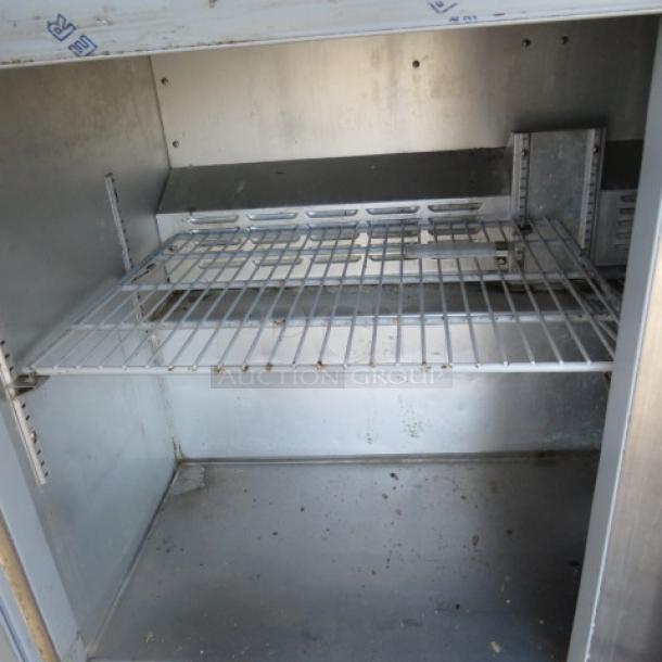 One Hoshizaki 2 Door Refrigerated Prep Table With 2 Racks On Casters. Model# CRMR48-18M. 115 Volt. 48X38X45. $4860.00. - Image 3 of 3