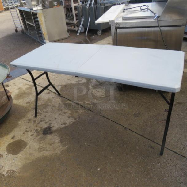One Lifetime Folding Table With Carry Handle. 60X25X29 - Image 1 of 3