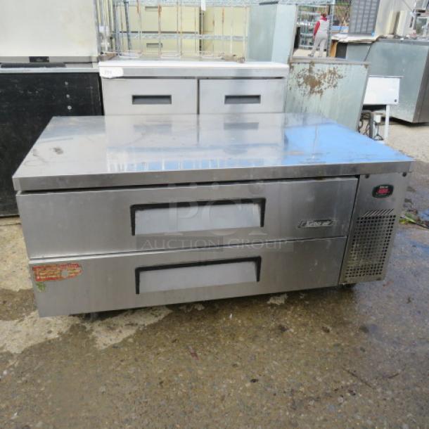 One Turbo Air 2 Drawer Refrigerated Chef Base On Casters. Model# TCBE-52SDR. 115 Volt. 52.5X32X25. $5214.06 - Image 1 of 2