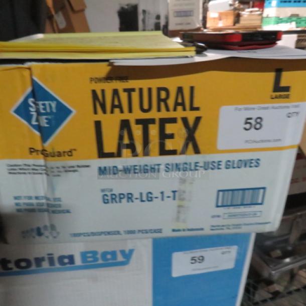 One Case Of Natural Latex Sizze Large Gloves. 1,000ct. - Image 1 of 1