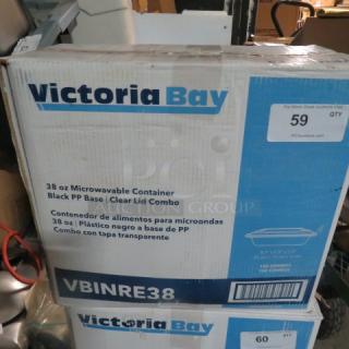 One Case Of Victoria Bay Microwavable 38oz Containers With Clear Lids. 150ct.