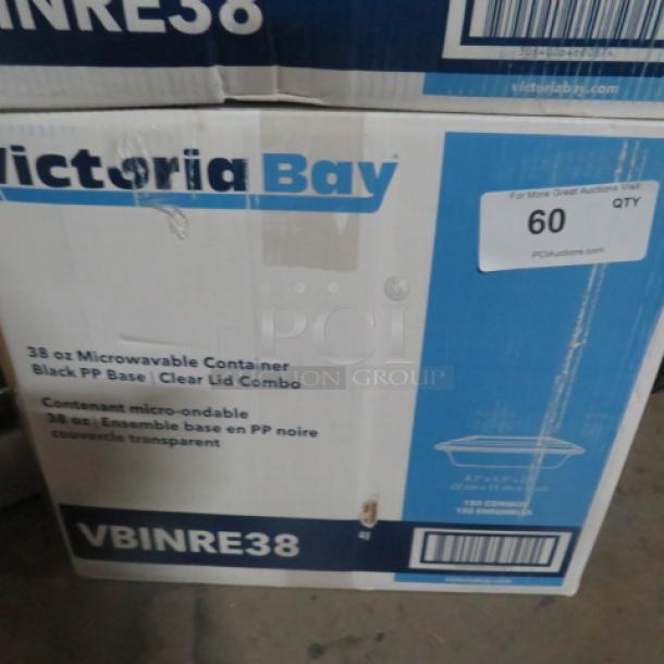 One Case Of Victoria Bay Microwavable 38oz Containers With Clear Lids. 150ct. - Image 1 of 2