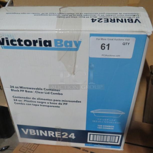 One Case Of Victoria Bay Microwavable 24oz Containers With Clear Lids. 150ct. - Image 1 of 3