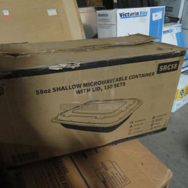One Case Of  Microwavable 58oz Containers With  Lids. #SRC58. 150ct. - Image 2 of 3