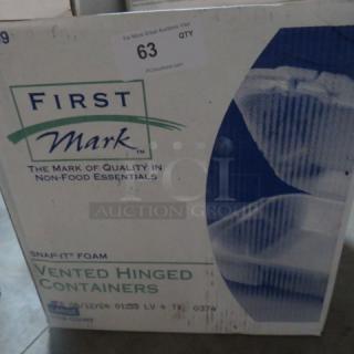 One Case Of 200 Vented Hinged Lid Large To Go Foam Containers. #274649.