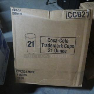 One Case Of 1,000 Coca Cola 21oz Cups.