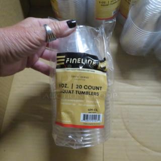 One Lot Of 140 9oz Squat Clear Tumblers.