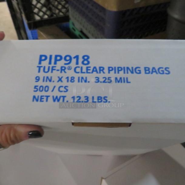 One Case Of 500 9X18 Clear Piping Bags. #PIP918 - Image 1 of 1
