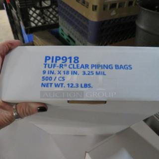 One Case Of 500 9X18 Clear Piping Bags. #PIP918