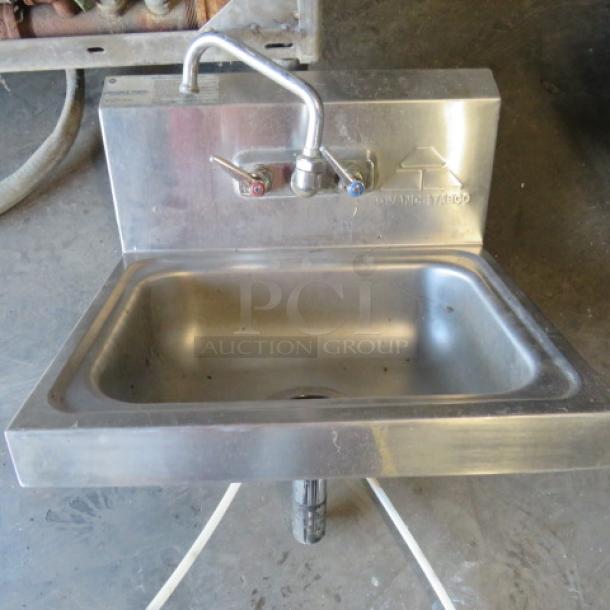 One Stainless Steel Hand  Sink With Faucet. 18X15X12 - Image 1 of 1
