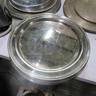 17 Inch Heavy Silver Plate Serve Tray. 5XBID