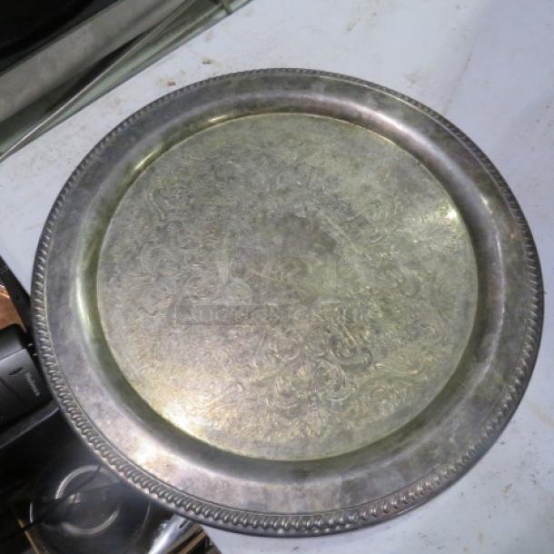 One 20 Inch  Silver Plate Serve Tray. - Image 1 of 1