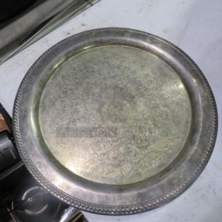 One 20 Inch  Silver Plate Serve Tray.