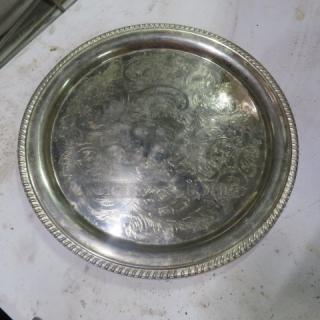 One 16 Inch  Silver Plate Serve Tray.