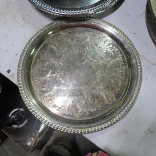 14 Inch  Silver Plate Serve Tray. 2XBID