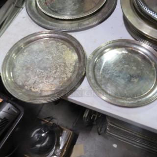 Assorted Size  Silver Plate Serve Tray. 4XBID. 214 Inch, 2-12 Inch.