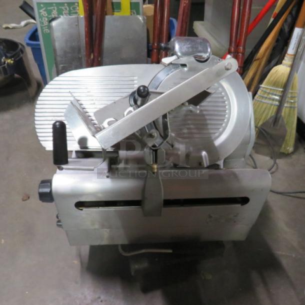 One Globe 2 Speed Automatic 13 Inch Deli Slicer.  Model# 3850. 115 Volt. - Image 1 of 3