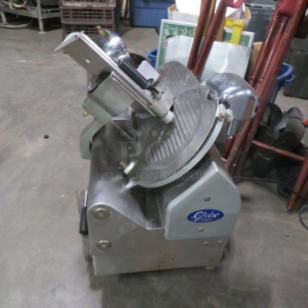 One Globe 2 Speed Automatic 13 Inch Deli Slicer.  Model# 3850. 115 Volt. - Image 3 of 3