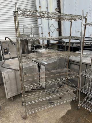 One Metro Shelf With 6 Shelves On Casters. 48X18X76